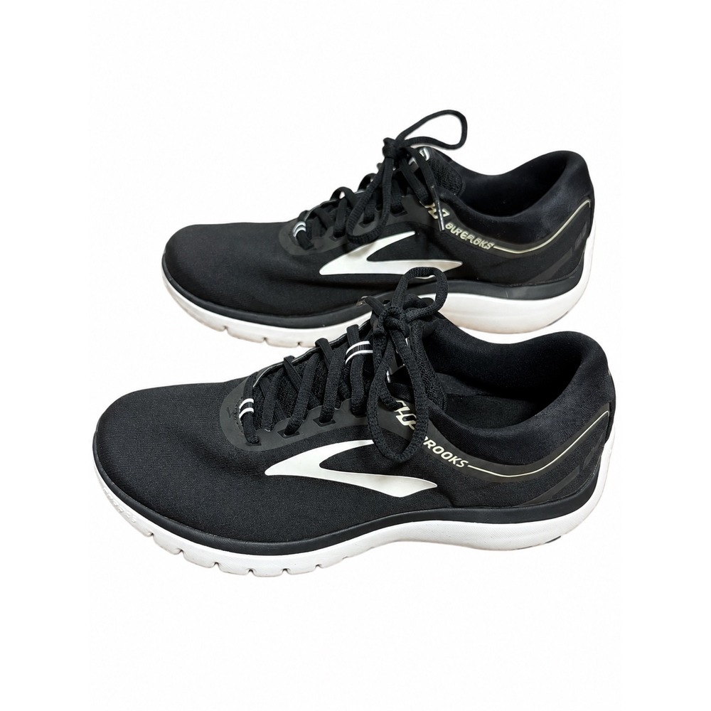 Brooks PureFlow 7 Womens Running Shoes Black White Sneakers 9.5 1202621B056